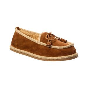 Celine Boubou Suede & Shearling Slipper, Brown